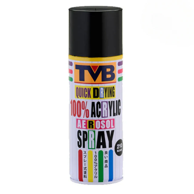 TVB Acrylic Aerosol Spray Flat Black 400ml for Art and Crafts - Retail Maharaj