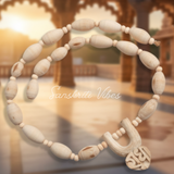 Shri Radha Tilak Design Tulsi Locket Mala – Sacred Prayer Beads for Divine Devotion - Retail Maharaj