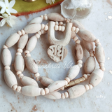 Shri Radha Tilak Design Tulsi Locket Mala – Sacred Prayer Beads for Divine Devotion - Retail Maharaj