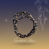 2 Round Dark Beads Shyama Tulsi Kanthi Mala – Classic, Mridang Bead Shape, 18 Inches - Retail Maharaj