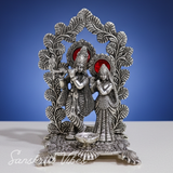 Premium Glossy Metal Radha Krishna Idol | Aluminium Decorative Murti for Home & Gift - Retail Maharaj
