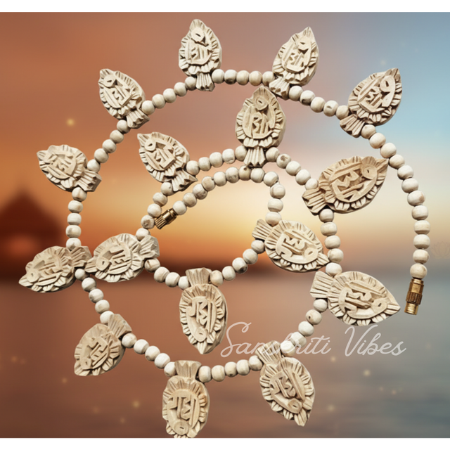 Radha Radha Radha Tulsi Kanthi Haar Mala – Sacred Prayer Beads for Devotion to Shri Radha Krishna - Retail Maharaj