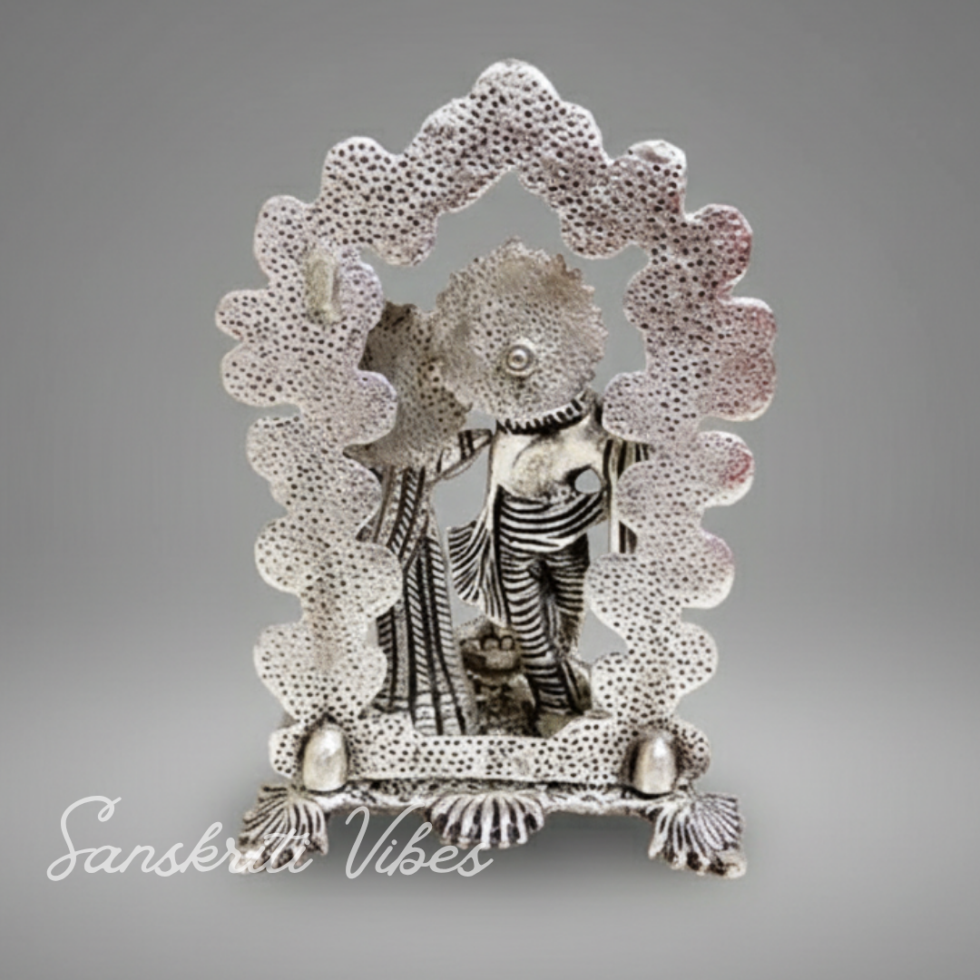 Premium Glossy Metal Radha Krishna Idol | Aluminium Decorative Murti for Home & Gift - Retail Maharaj