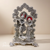 Premium Glossy Metal Radha Krishna Idol | Aluminium Decorative Murti for Home & Gift - Retail Maharaj