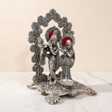 Premium Glossy Metal Radha Krishna Idol | Aluminium Decorative Murti for Home & Gift - Retail Maharaj