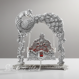 Metal Laddu Gopal Jhula – Silver-Plated Decorative Krishna Palna for Home, Temple, Office & Festive Gifting - Retail Maharaj