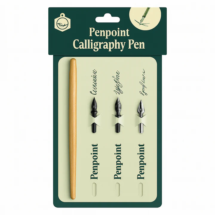 Penpoint Calligraphy Pen Set with 7 Nibs for Various Writing Styles - Retail Maharaj