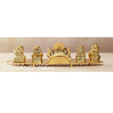 White Metal Gold Plated Ganesha On Leaf With Musical Instrument Metal Statue For Pooja Home Decor And Gift Purpose - Retail Maharaj
