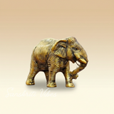 African Elephants Metal Handcrafted Gold Toned Antique Finish Decorative Showpiece Figurine for Home Décor - Retail Maharaj