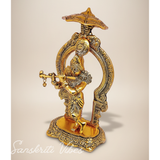Glossy Metal Krishna Statue | Premium Krishna Murti for Home Temple, Puja Decor & Gifting - Retail Maharaj