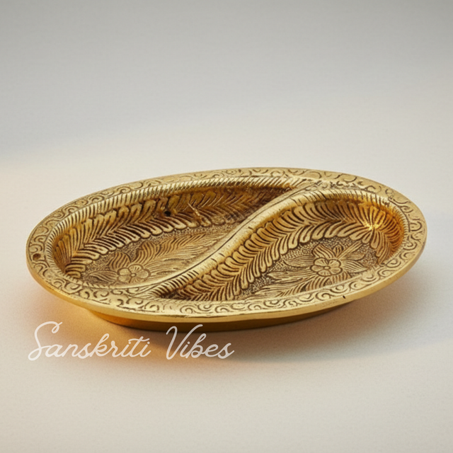 Metal Decorative Tray for Tableware Dry Fruit Tray for Saunf Supari Candy and Sweets Serving - Retail Maharaj