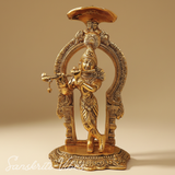 Glossy Metal Krishna Statue | Premium Krishna Murti for Home Temple, Puja Decor & Gifting - Retail Maharaj