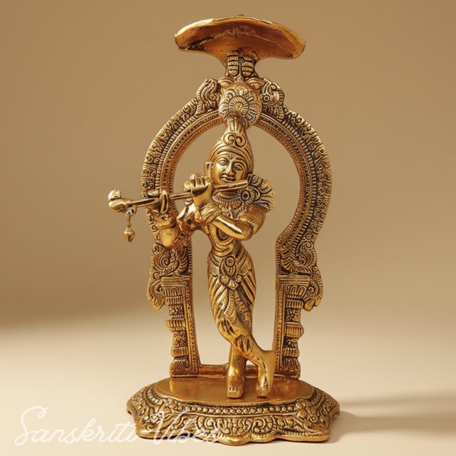 Glossy Metal Krishna Statue | Premium Krishna Murti for Home Temple, Puja Decor & Gifting - Retail Maharaj
