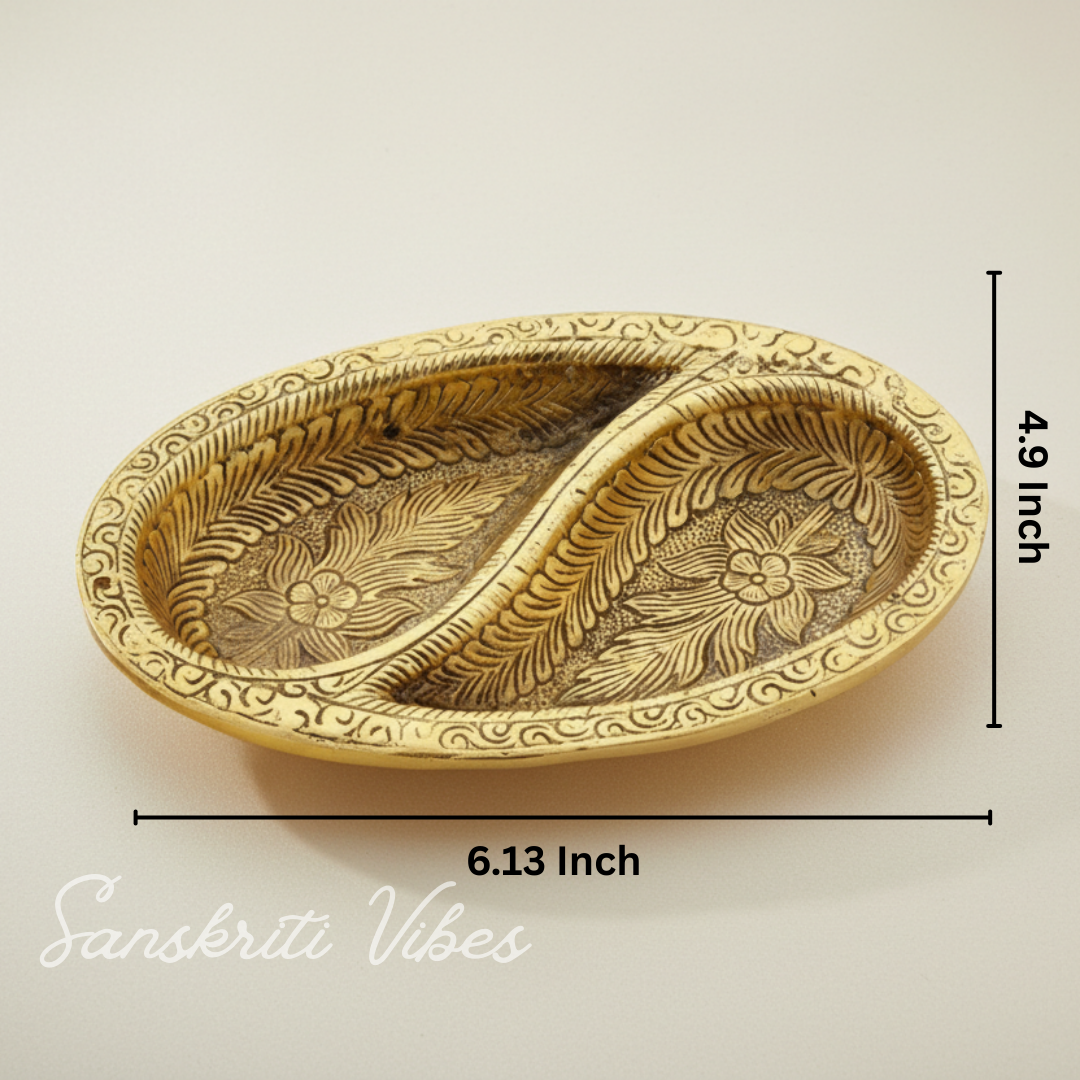 Metal Decorative Tray for Tableware Dry Fruit Tray for Saunf Supari Candy and Sweets Serving - Retail Maharaj