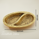 Metal Decorative Tray for Tableware Dry Fruit Tray for Saunf Supari Candy and Sweets Serving - Retail Maharaj