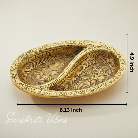 Metal Decorative Tray for Tableware Dry Fruit Tray for Saunf Supari Candy and Sweets Serving - Retail Maharaj