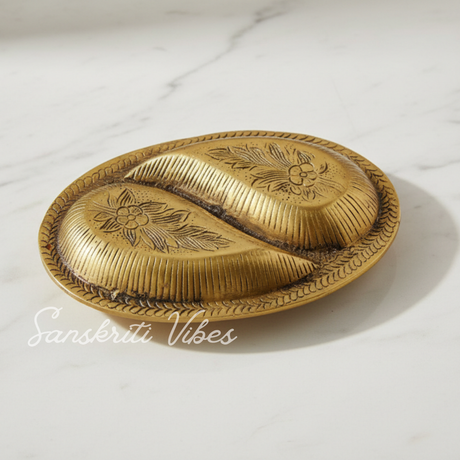 Metal Decorative Tray for Tableware Dry Fruit Tray for Saunf Supari Candy and Sweets Serving - Retail Maharaj