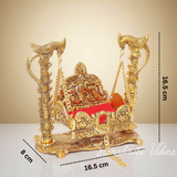 Metal Swing Laddu Gopal Jhula | Krishna Hindola Palana for Janmashtami & Home Temple Decoration – Glossy Finish by Sanskriti Vibes - Retail Maharaj