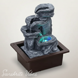 Stone Water Fountain Polyresin Showpiece Decorative Indoor Fountain for Home Garden and Living Room (26 cm) - Retail Maharaj