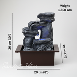 Stone Water Fountain Polyresin Showpiece Decorative Indoor Fountain for Home Garden and Living Room (26 cm) - Retail Maharaj