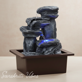 Stone Water Fountain Polyresin Showpiece Decorative Indoor Fountain for Home Garden and Living Room (26 cm) - Retail Maharaj