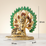Gold-Plated Metal Kalpavriksha Tree with Matki Krishna Idol | Decorative Religious Showpiece for Home, Temple & Gifting - Retail Maharaj