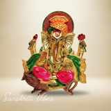 Metal Ganesha Ji Sitting on Chuha Idol Handmade Glossy Finish Ganesh Murti for Home Office Decor by Sanskriti Vibes - Retail Maharaj