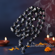 Black Tulsi Mala 8mm Pure Silver Capped Tulsi Wood Rosary for Protection and Spiritual Healing - Retail Maharaj