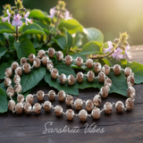 Ram and Krishna Silver Tulsi Kanthi Mala with Silver Caps Spiritual Rosary for Protection and Devotion - Retail Maharaj
