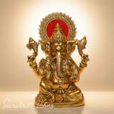 Ganesh Idol Metal Statue Murti for Pooja and Home Decor Glossy Finish Handmade Ganpati Showpiece by Sanskriti Vibes - Retail Maharaj