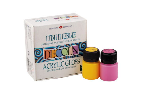 Decola Gloss Acrylic Colors 20 ml x 9 Shades Made in Russia - Retail Maharaj