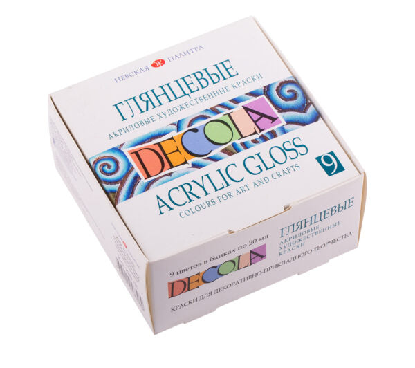 Decola Gloss Acrylic Colors 20 ml x 9 Shades Made in Russia - Retail Maharaj
