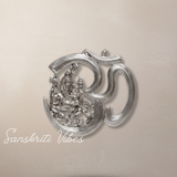 Metal Om Ganesha Hanging Statue Wall Decor Lucky Symbol for Home Glossy Finish Spiritual Wall Hanging - Retail Maharaj