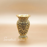 Decorative Metal Vase Antique Gold Finish Baroque Floral Pattern Traditional Ornate Design - Retail Maharaj