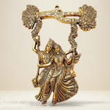Glossy Metal Radha Krishna Statue | Premium Decorative Idol for Home Temple, Pooja Room & Gifting - Retail Maharaj