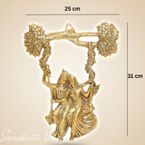 Glossy Metal Radha Krishna Statue | Premium Decorative Idol for Home Temple, Pooja Room & Gifting - Retail Maharaj