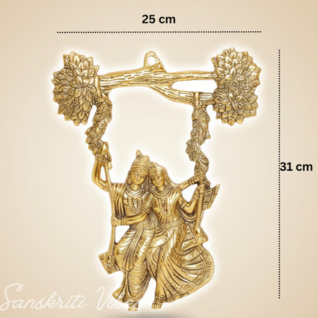 Glossy Metal Radha Krishna Statue | Premium Decorative Idol for Home Temple, Pooja Room & Gifting - Retail Maharaj