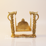 Metal Swing Laddu Gopal Jhula | Krishna Hindola Palana for Janmashtami & Home Temple Decoration – Glossy Finish by Sanskriti Vibes - Retail Maharaj