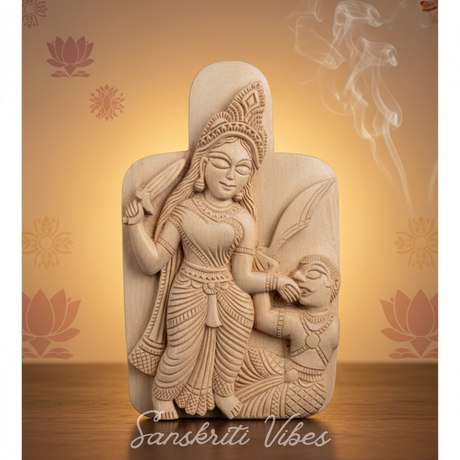 Maa Baglamukhi Kadam Wood Idol – Handcrafted Wooden Statue for Home Temple, Pooja, and Spiritual Décor - Retail Maharaj