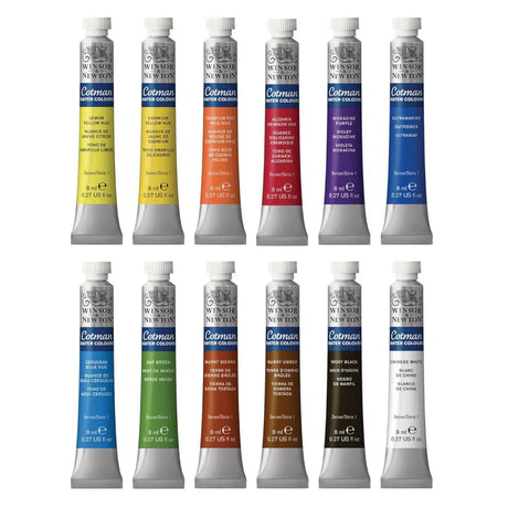 Winsor & Newton Cotman Watercolour 12 Tube Set - Professional Watercolour Paints for Artists - Retail Maharaj