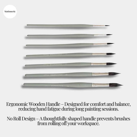 Retail Maharaj Round Brush Set of 7 Squirrel Synthetic - Retail Maharaj