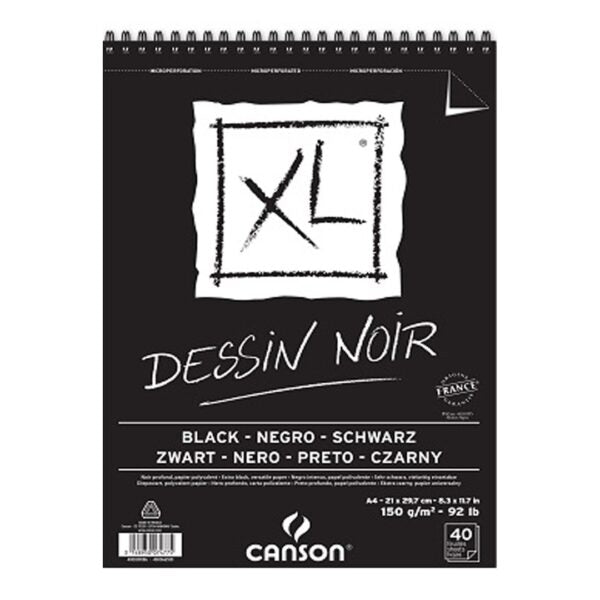 Canson XL Black Sketchbook Spiral Bound Acid Free Drawing Pad - Retail Maharaj