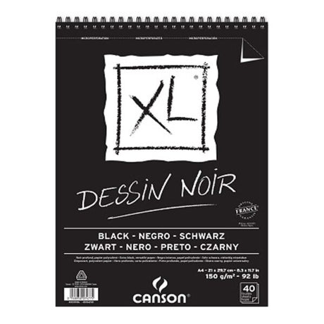 Canson XL Black Sketchbook Spiral Bound Acid Free Drawing Pad - Retail Maharaj