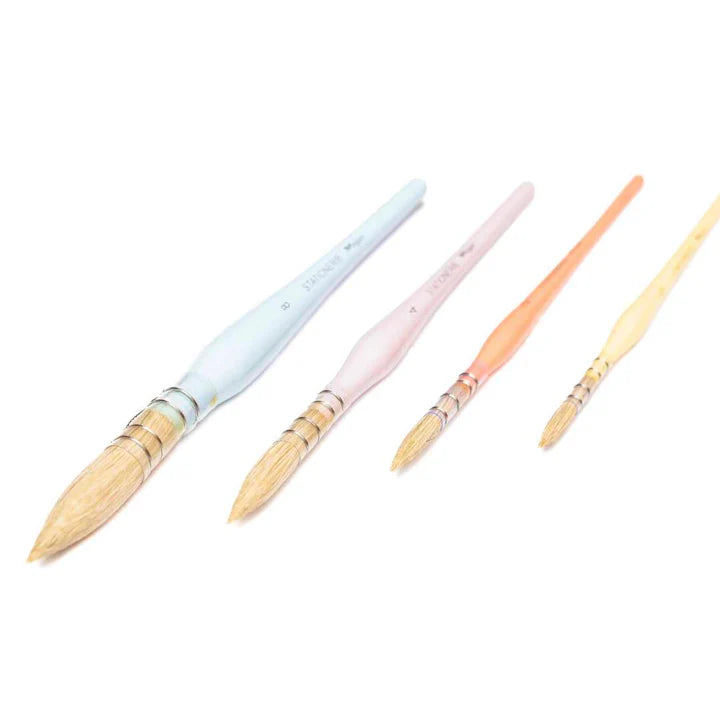 Stationerie Artists White Natural Goat Hair Mop Brush Set of 4 - Retail Maharaj