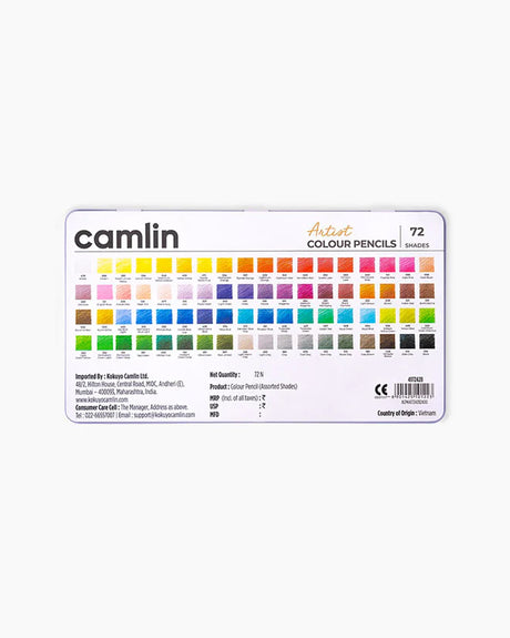Camlin Artist Colour Pencils Assorted 72 Shades - Retail Maharaj