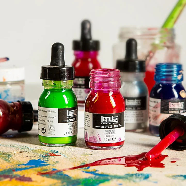 Liquitex Professional Acrylic Ink Muted Collection Plus White 6-Piece Set - Retail Maharaj