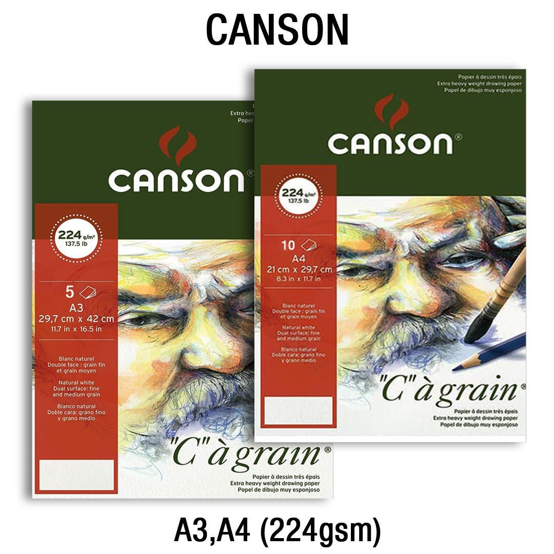Canson Cagrain Light Grain Drawing Paper Cut Pack 224 GSM Open Stock - Retail Maharaj