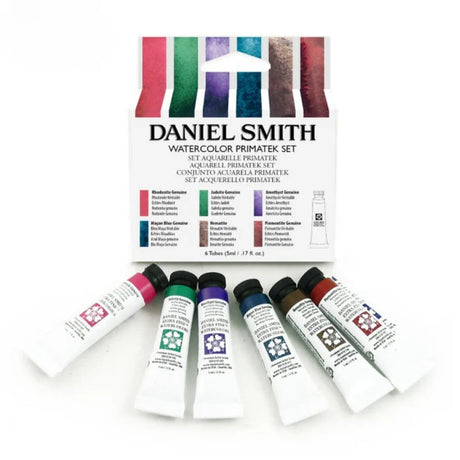 Daniel Smith Extra Fine Primatek Watercolor Set, 6 Tubes, 5ml - Introductory Set for Artists - Retail Maharaj