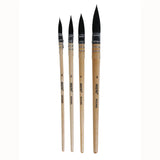 BRUSTRO Artists' Natural Hair Mop Brush Set of 4 (Sizes 0, 2, 4, 8) - Retail Maharaj