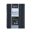 Brustro A5 Black Paper Sketchbook Wiro Bound 200 GSM 40 Sheets - Retail Maharaj